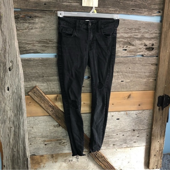 OLD Navy Size 0 Black Rockstar Super Skinny Ankle Jeans - Picture 2 of 5